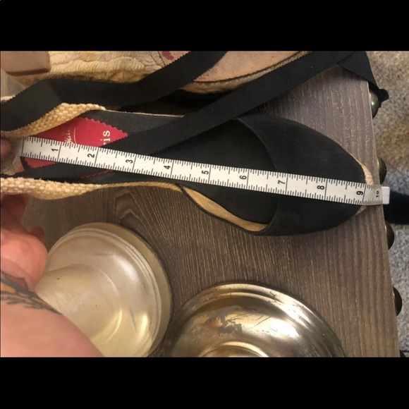 SOLD Christian Lounoutin lace up wedge 38.5 & 38 - Picture 9 of 12